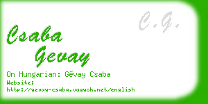 csaba gevay business card